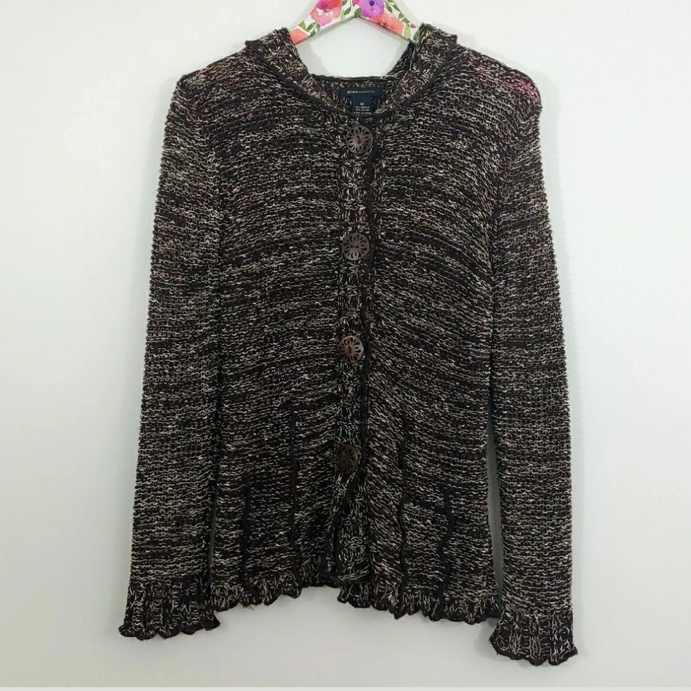 BCBG Max Azria Marled Knit Cardigan - Size Medium
